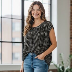 LC Lauren Conrad Patterned Sleeveless Blouse NWOT